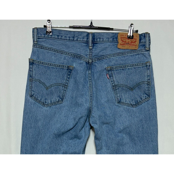Levis 550 Jeans Mens 34x34 Blue Medium Wash Straight Leg 100% Cotton Workwear - Picture 4 of 9